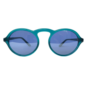 Belle Redondo Verde Capri Lente Curva Azul Espelhado