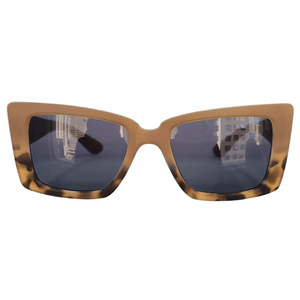 Gold Quadrado Bege Degradê Tartaruga Fosco Lente Azul