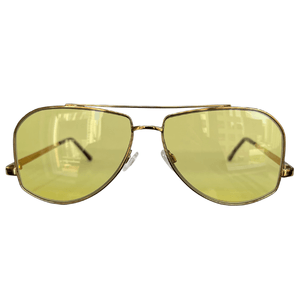 Aviador Metal Under Dourado Lente Amarela