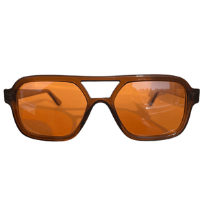 Solar Marrom Lente Laranja Espelhada